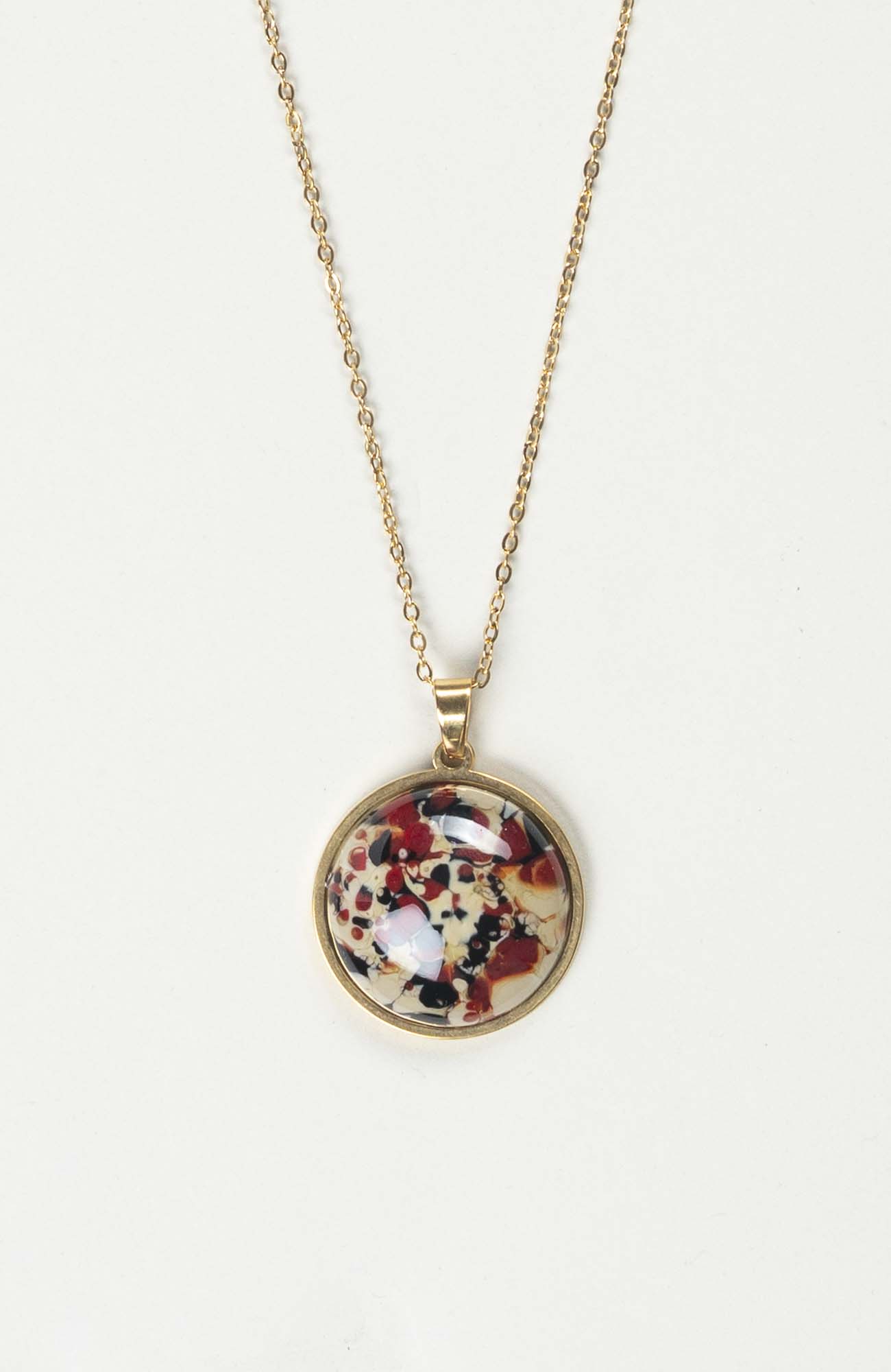 Collier grand cabochon Velours Doré