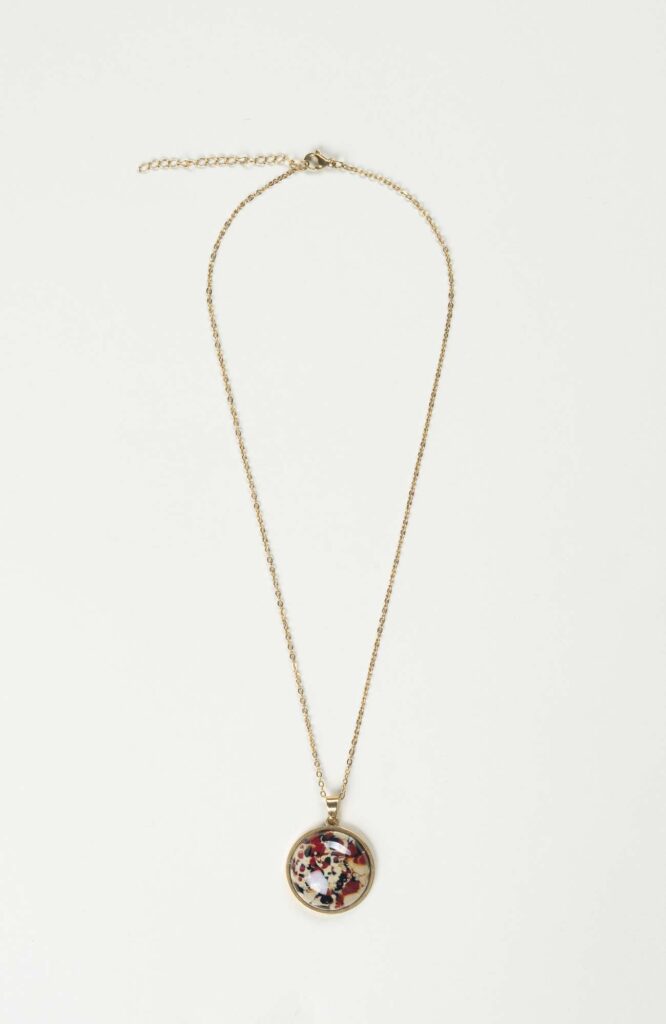 Collier grand cabochon Velours Doré