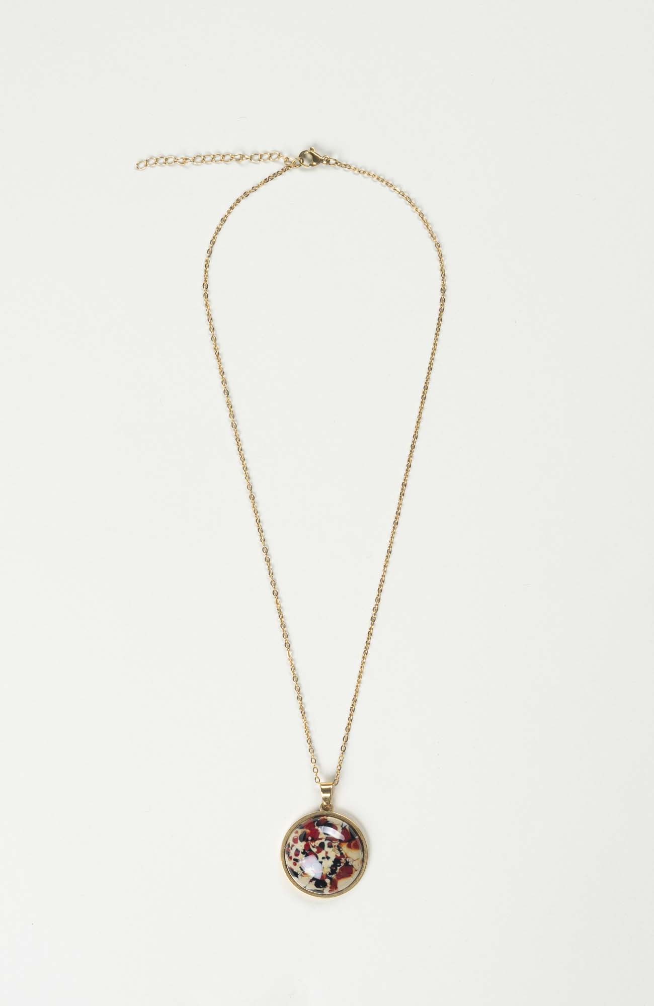 Collier grand cabochon Velours Doré