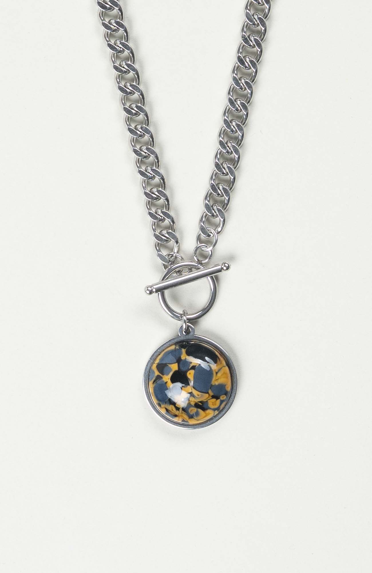 Collier cabochon Azura Argenté