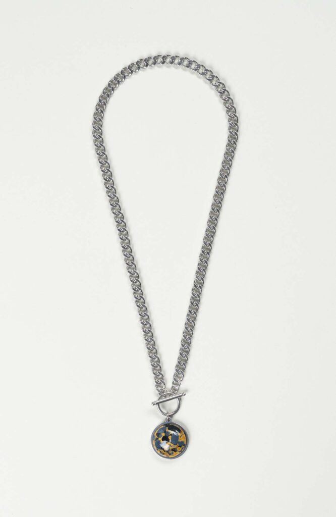 Collier cabochon Azura Argenté