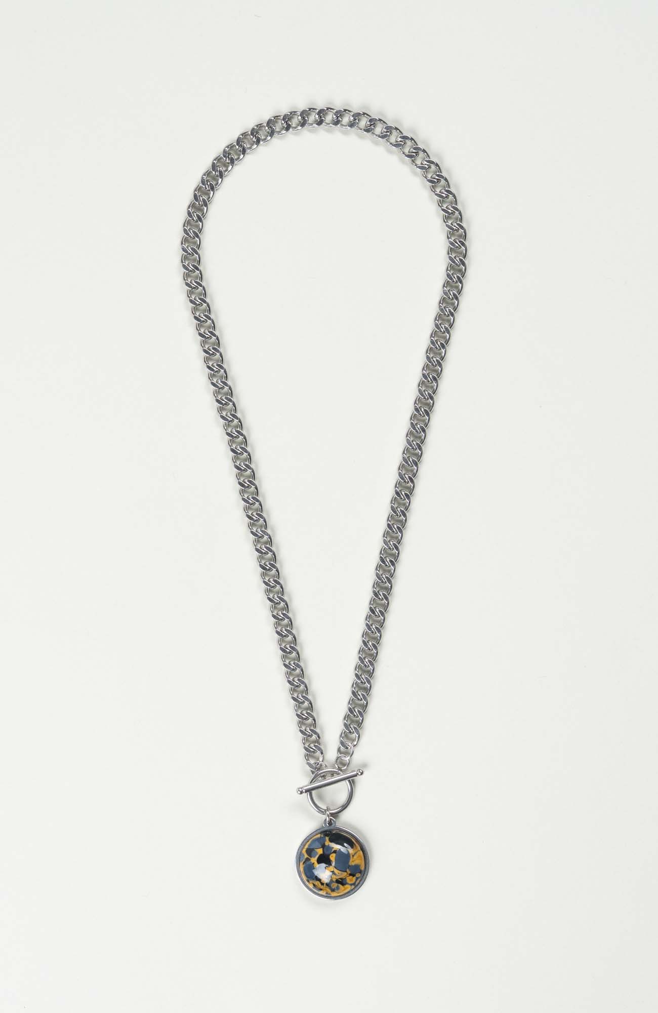 Collier cabochon Azura Argenté