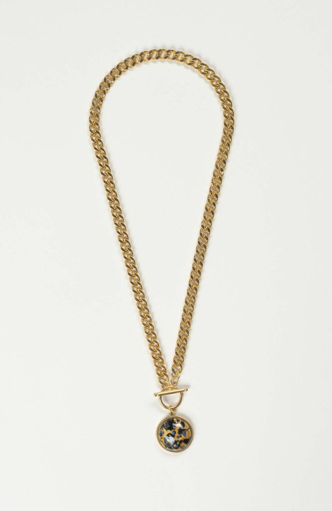 Collier cabochon Azura Doré