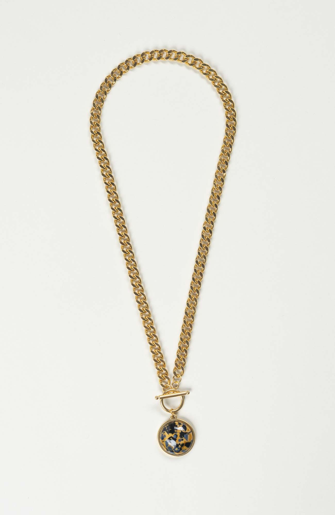 Collier cabochon Azura Doré