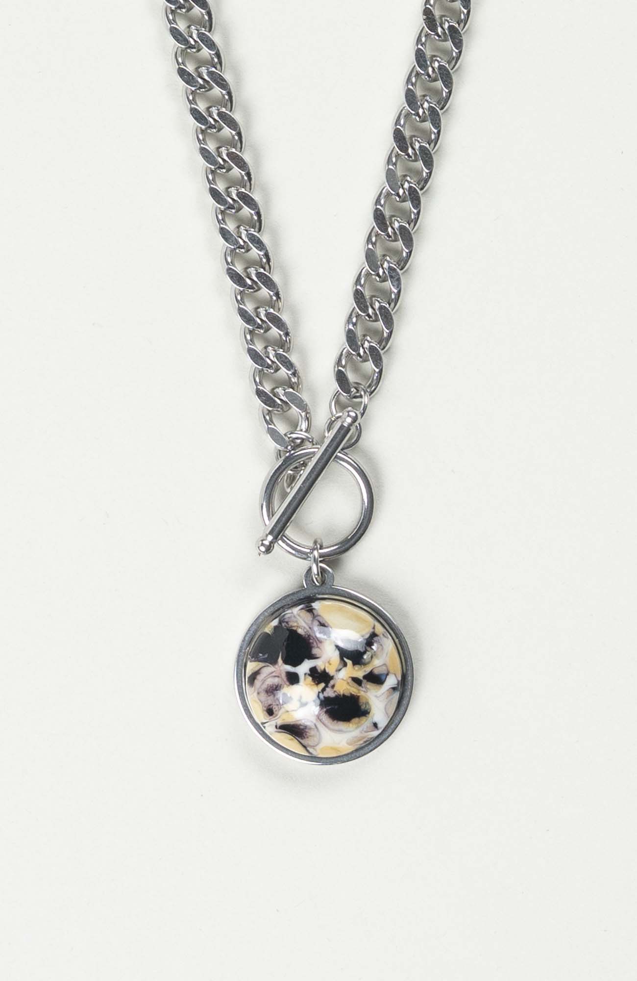 Collier cabochon Intense Argenté