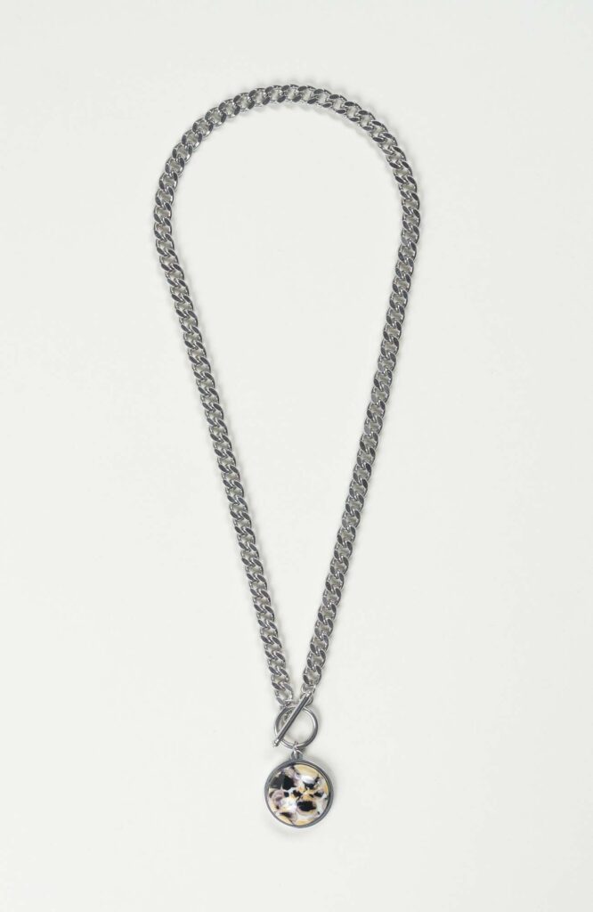 Collier cabochon Intense Argenté