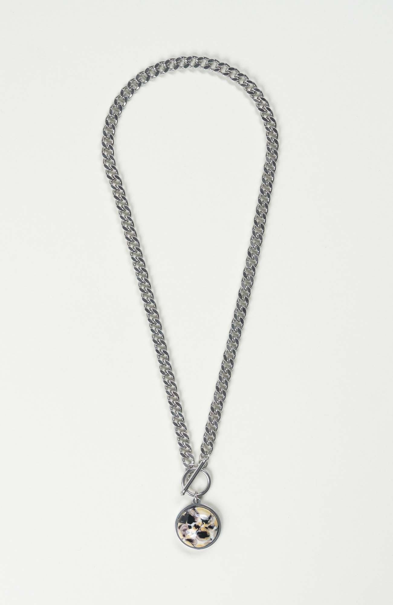 Collier cabochon Intense Argenté