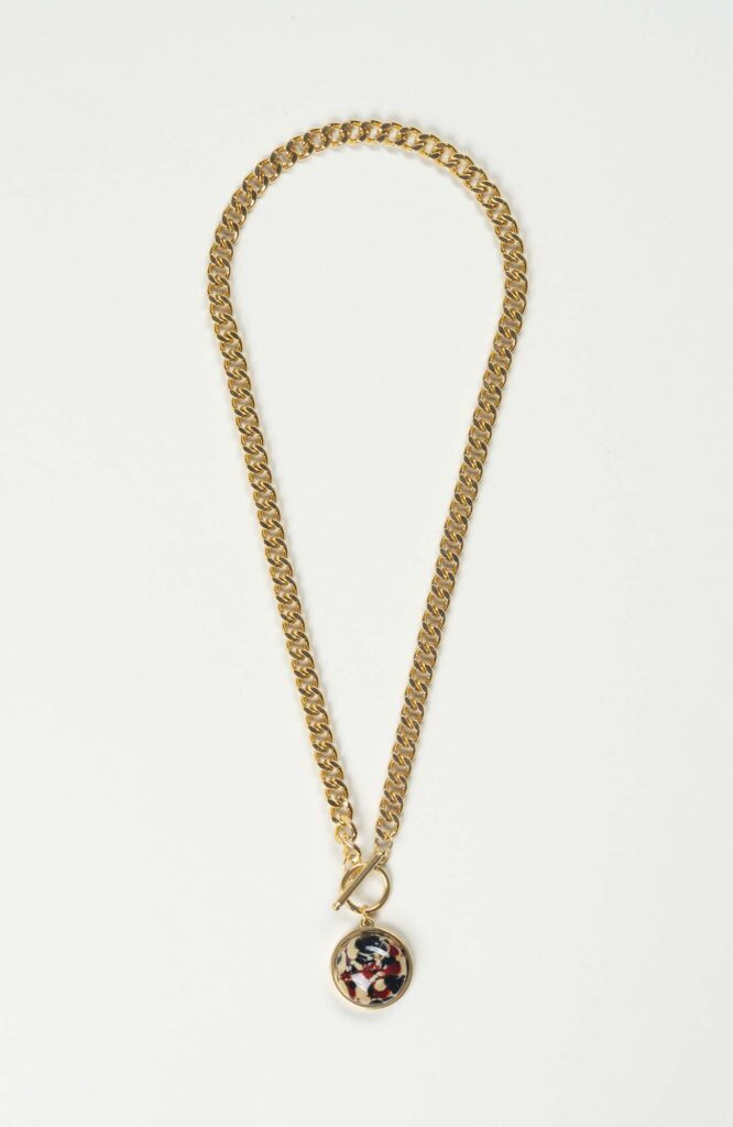 Collier cabochon Velours Doré