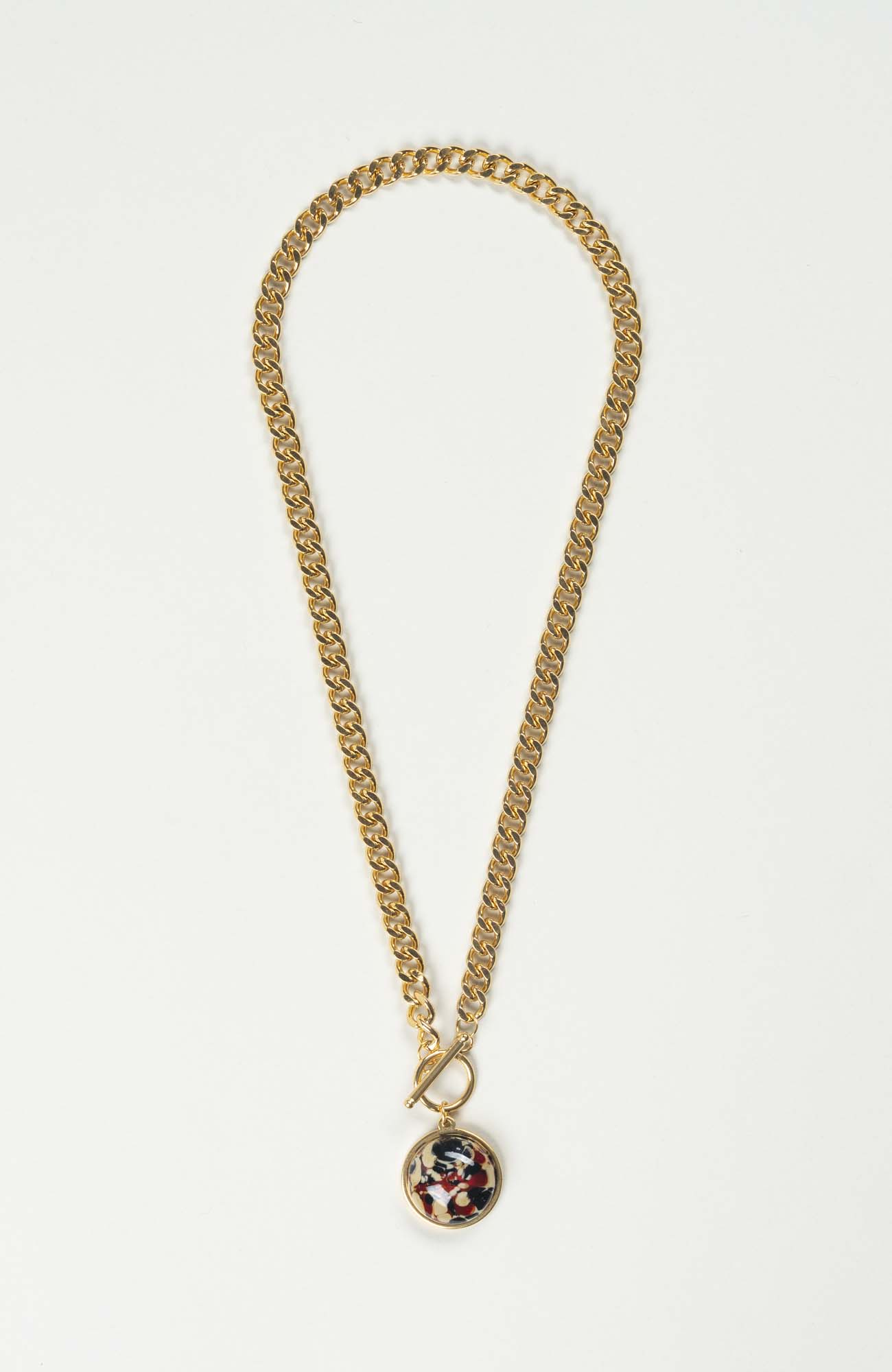 Collier cabochon Velours Doré