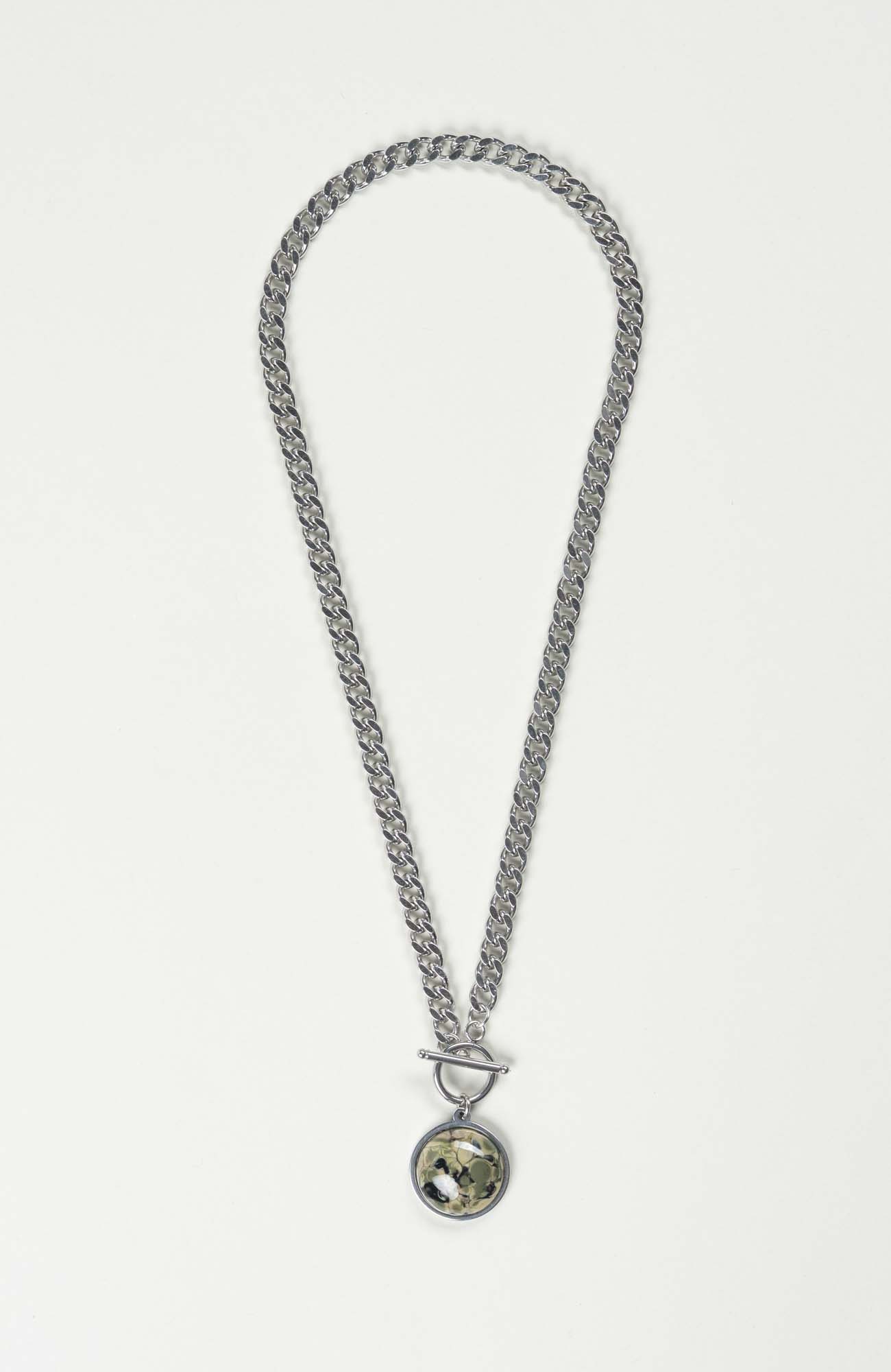 Collier cabochon British Argenté